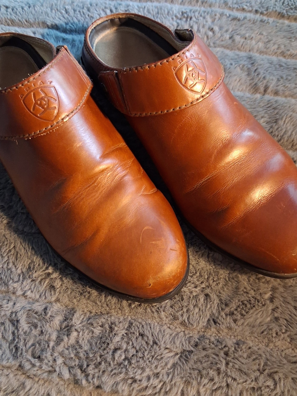 Ariat Leather Chestnut Brown Mule Clog Slingback Womens Sz 8.5B